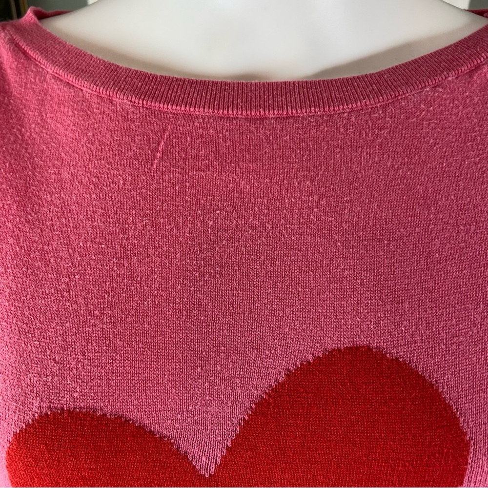 FLAWS Chico's Sz 2 Bundle of 4 Hearts Striped Black Cowl Neck Sweater Shirt Tops - Picture 8 of 16